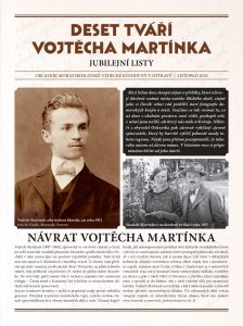 Titulní strana jubilejních novin vydaných k výročí Vojtěcha Martínka