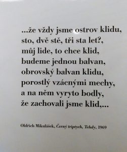 Báseň Oldřicha Mikuláška Černý triptych, Tehdy, 1969