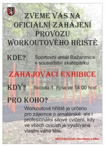 OFICIÁLNÍ ZAHÁJENÍ PROVOZU WORKOUTOVÉHO HŘIŠTĚ - ZAHAJOVACÍ EXHIBICE