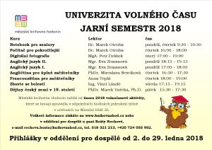 Univerzita volného času - jarní semestr 2018