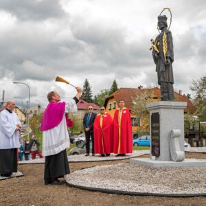 Slavnostní odhalení a posvěcení sochy sv. Jana Nepomuckého, Nepomuk